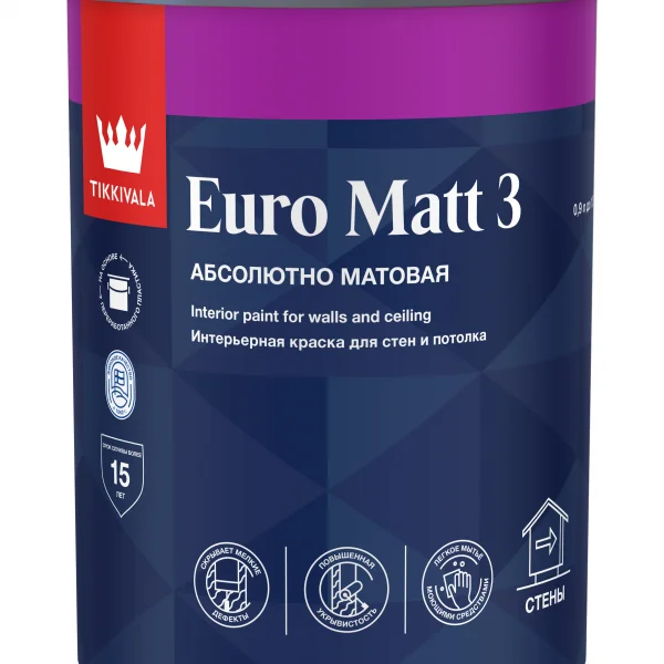 Tikkivala EURO MATT 3 А  краска 0,9 л