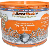 DecoTech Грунт-эмаль 3в1 шокол.-коричн.1,8кг  под RAL8017