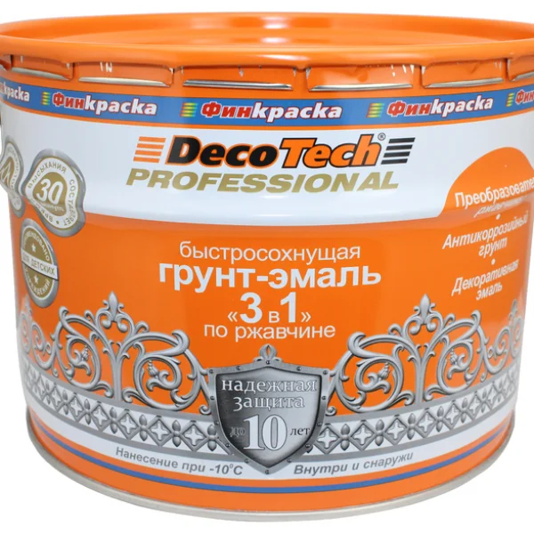 DecoTech Грунт-эмаль 3в1 шокол.-коричн.0,9кг  под RAL8017