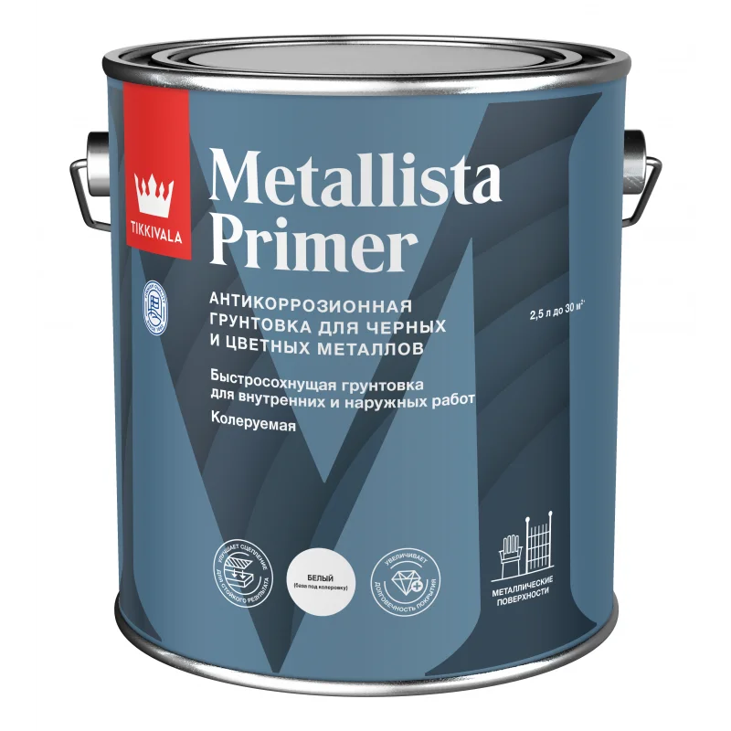 Tikkivala METALLISTA PRIMER C антикоррозионная грунтовка мат 2,5 л