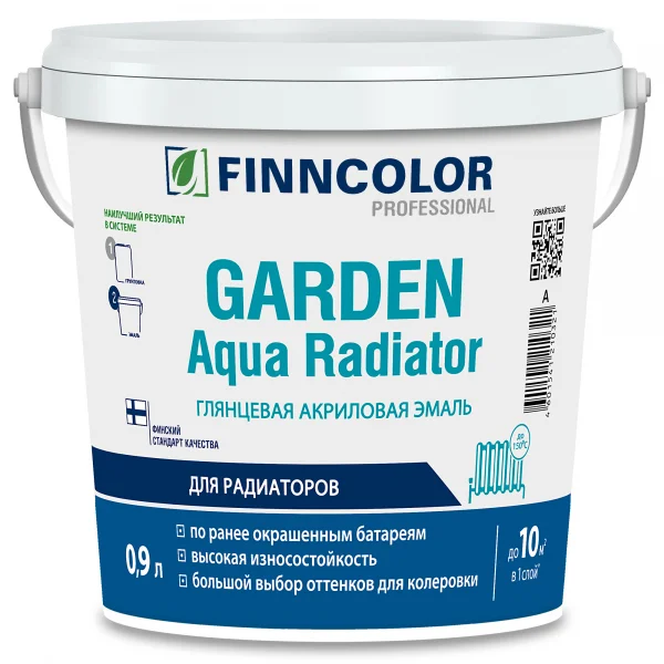 FINNCOLOR эмаль акриловая GARDEN Aqua RADIATOR А гл. 0,9 л