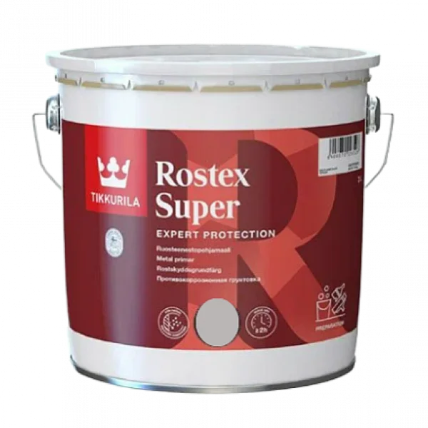 ROSTEX SUPER СВЕТЛО-СЕРЫЙ грунт 1 л